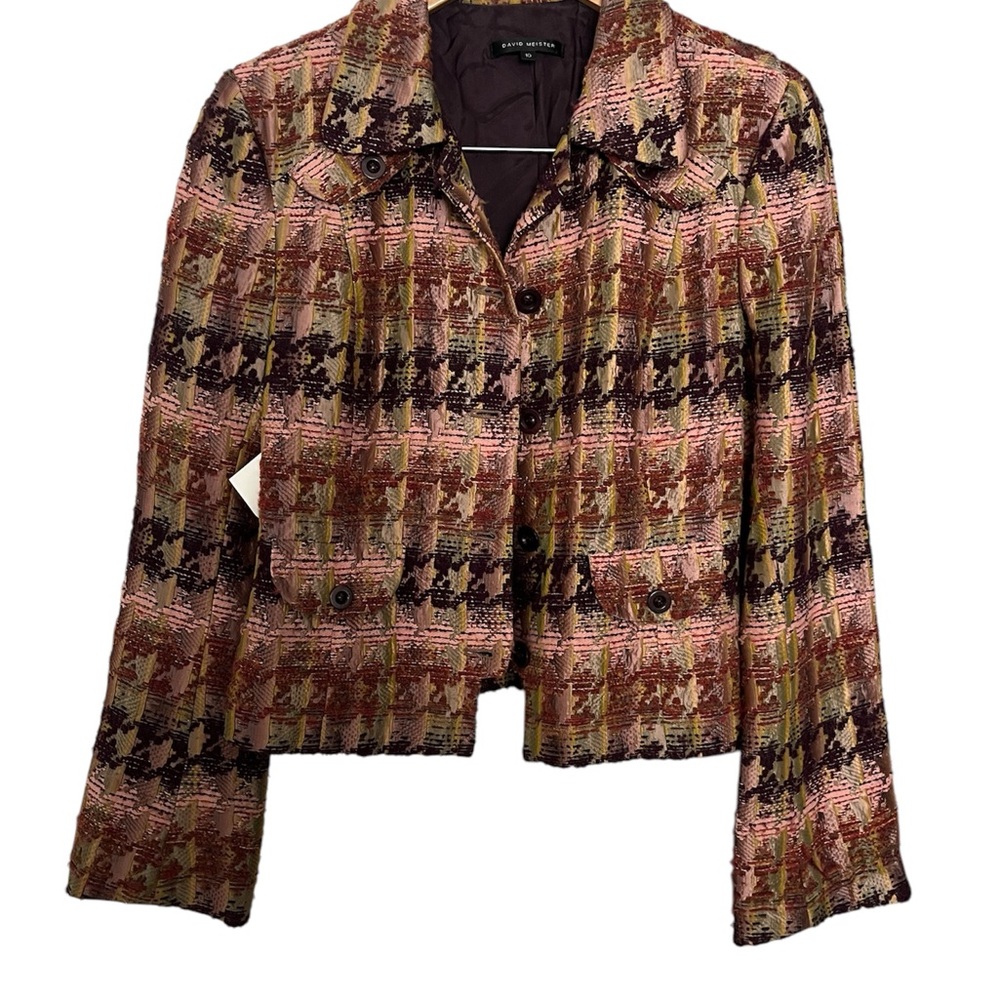 Anne Klein Women's Multicolor Plaid Jacket size 10